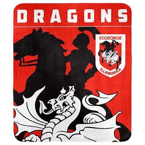 NRL Polar Fleece Blanket - St George Illawarra Dragons - 150x130cm  Rugby League