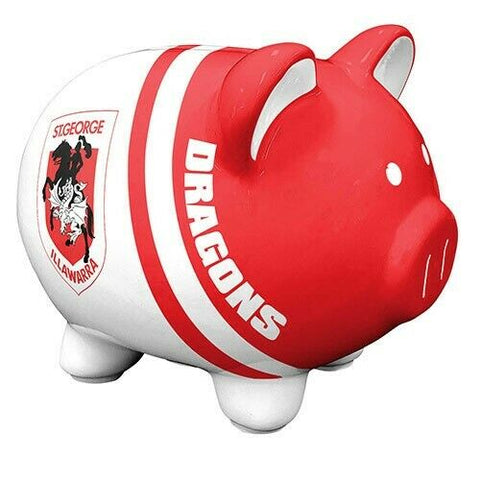 NRL Piggy Bank Money Box With Coin Slot - St George Illawarra Dragons