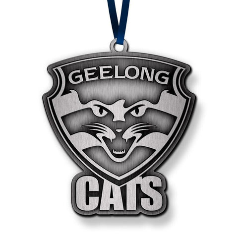 AFL Christmas Metal Ornament - Geelong Cats - Approx. 70 x 50mm