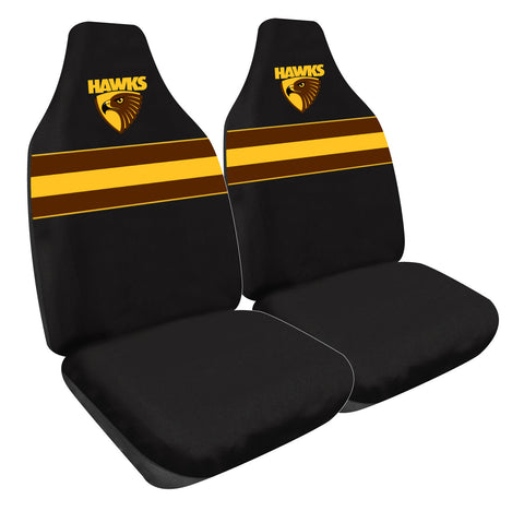 AFL Front Car Seat Covers - Hawthorn Hawks - Set Of 2 One Size Fits All