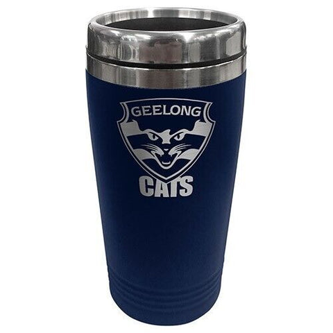 AFL Coffee Travel Mug - Geelong Cats - Thermal Drink Cup With Lid