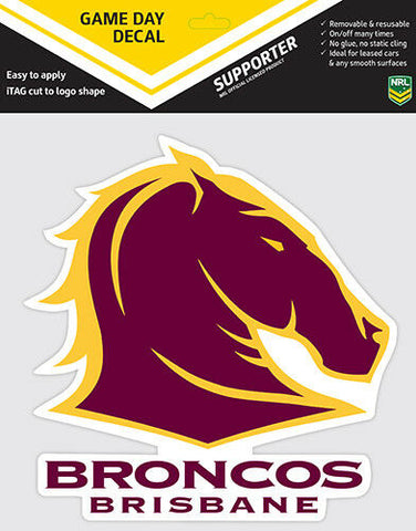 NRL Game Day Decal  - Brisbane Broncos - Car Sticker 180mm