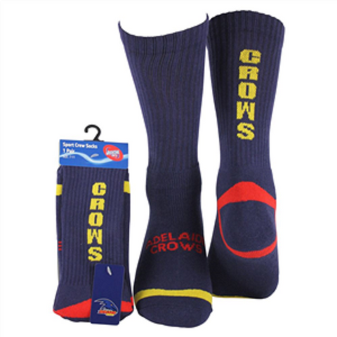 AFL Mens Crew Socks - Adelaide Crows - One Set - Sock -