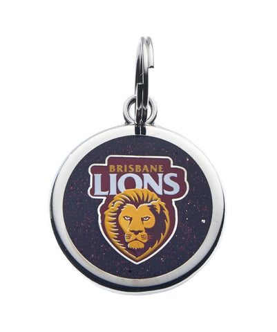 AFL Pet ID Tag - Brisbane Lions - Engravable - 25mm diameter