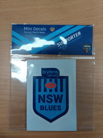 NRL Mini Decal - New South Wales Blues - NSW - NEW  Sticker Set Of 2 - 53mmx84mm