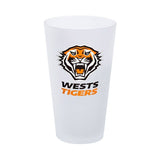 NRL Frosted Conical Glass Set Of Two - West Tigers - 450ml