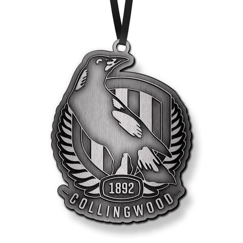 AFL Christmas Metal Ornament - Collingwood Magpies - Approx. 70 x 50mm