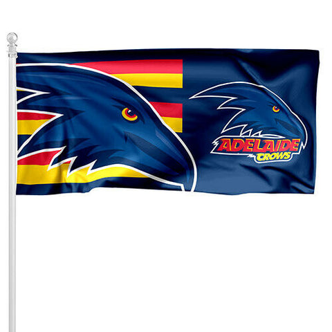 AFL Pole Flag - Adelaide Crows - 90cm x 180cm - Steel Eyelet For Hanging