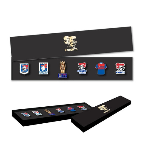 NRL Evolution Pin Set - History Logos - Newcastle Knights