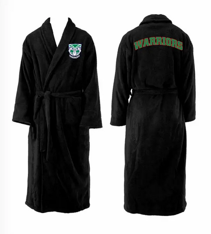 NRL Long Sleeve Bath Robe - New Zealand Warriors - Dressing Gown - Adult