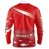 AFL Long Sleeve Fishfinder Fishing Polo Tee Shirt - Sydney Swans - Adult