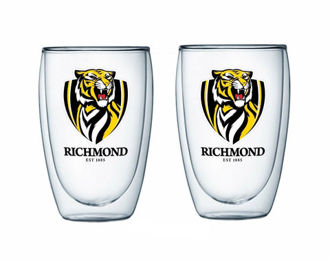 AFL Double Wall Glass Set - Richmond Tigers - Set of Two