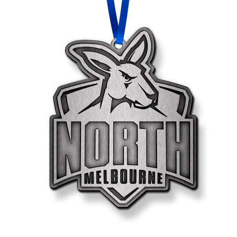 AFL Christmas Metal Ornament - North Melbourne Kangaroos - Approx. 70 x 50mm