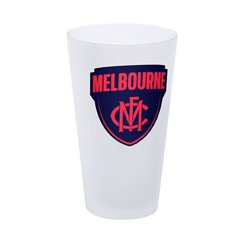 AFL Frosted Conical Glass Set Of Two - Melbourne Demons - 500ml