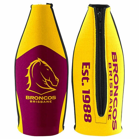 NRL Tallie Stubby Cooler - Brisbane Broncos - Drink Cooler - Zipper