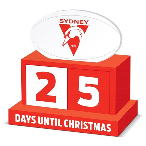 AFL Christmas Countdown Blocks - Sydney Swans - Wooden - XMAS