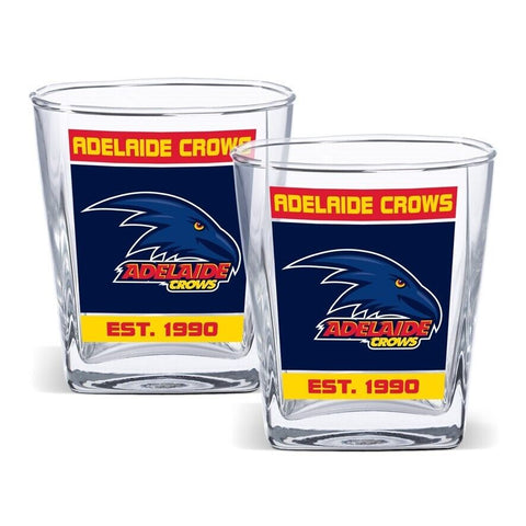 AFL Spirit Glass Set - Adelaide Crows - 250ml Cup - Set Of Two