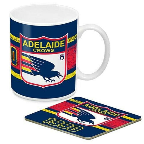 AFL Coffee Mug And Coaster - First 18 - Adelaide Crows - Ceramic Cup