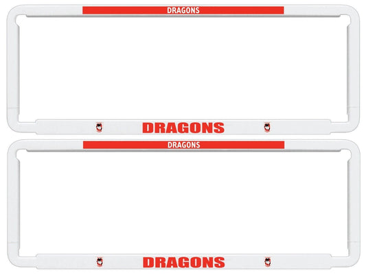 NRL Car Number Plate Frame Set Of Two - St George Illawarra Dragons - Front/Back