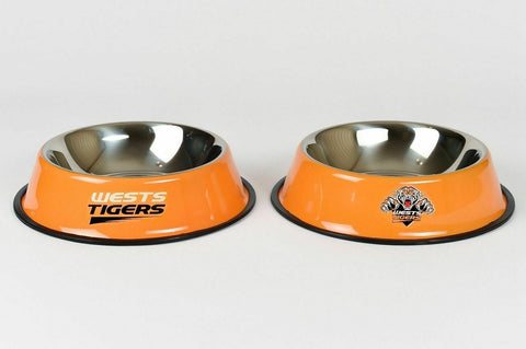 NRL Pet Non Slip Food Bowl - West Tigers - Dog - Cat - Small