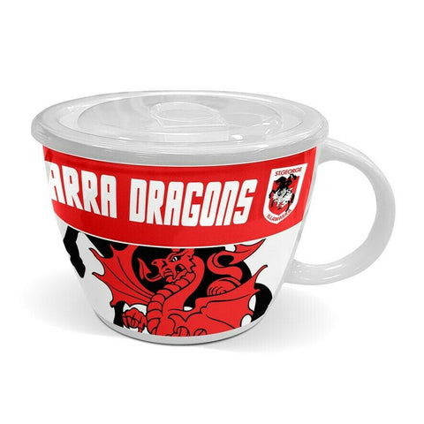 NRL Soup Mug with Lid - St George Illawarra Dragons - Ceramic - 850mL Capacity