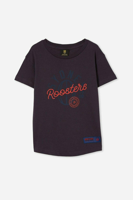 NRL Kids Puff Print Tee Shirt - Sydney Roosters - Toddler Youth T-Shirt