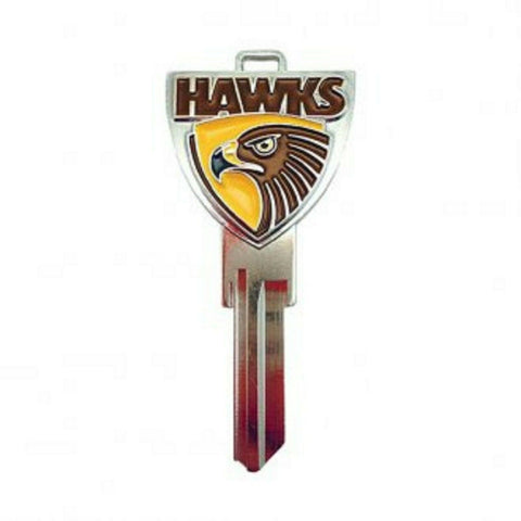 AFL 3D House Key - Hawthorn Hawks - LW4 Blank Metal Badge Keys