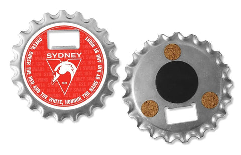 AFL Bottle Opener, Magnet & Coaster - Sydney Swans  - Aussie Rules