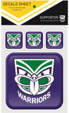 NRL App Stricker Decal Set - New Zealand Warriors - 13x13CM Large 4x4CM Small
