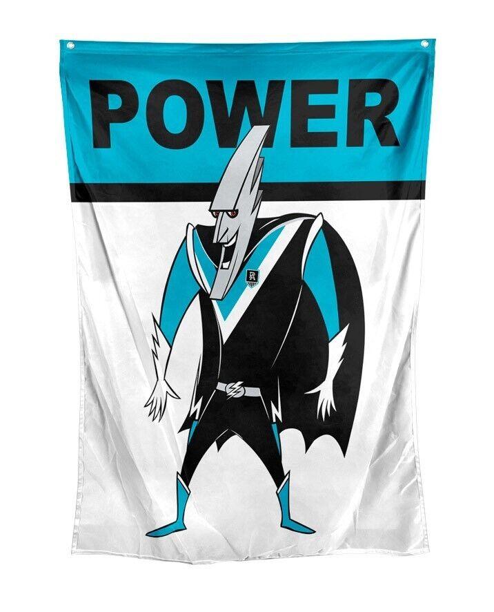 AFL Retro Wall Flag - Port Adelaide Power - Cape Flag - Approx 100cm x 70cm