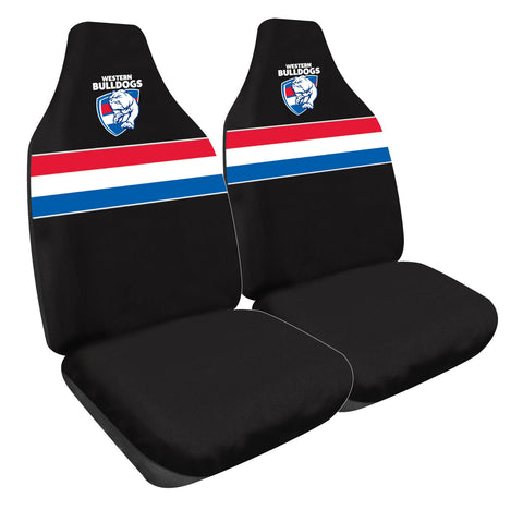 AFL Front Car Seat Covers - Western Bulldogs - Set Of 2 One Size Fits All -