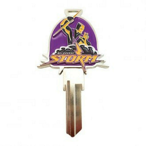 NRL 3D House Key - Melbourne Storm - LW4 Blank Metal Badge Keys - Rugby League