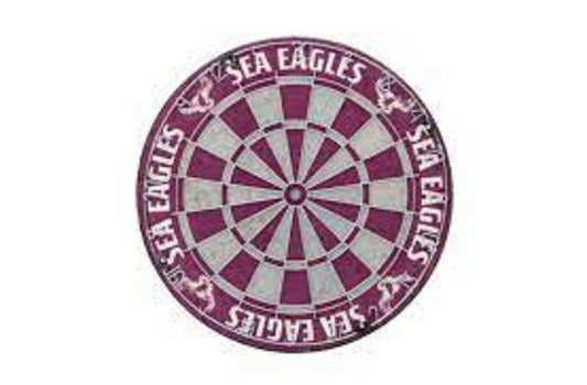 NRL Competition Size Dart Board - Manly Sea Eagles - In Box - Dartboard