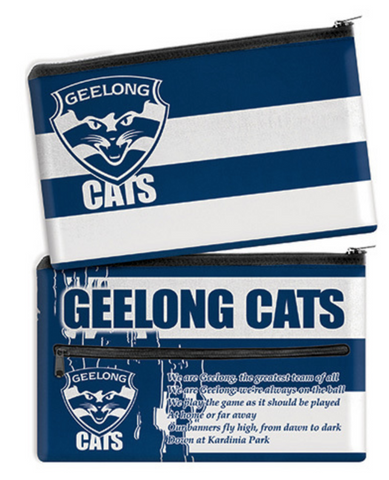 AFL Pencil Case - Geelong Cats - School - Work - Large - Team Song