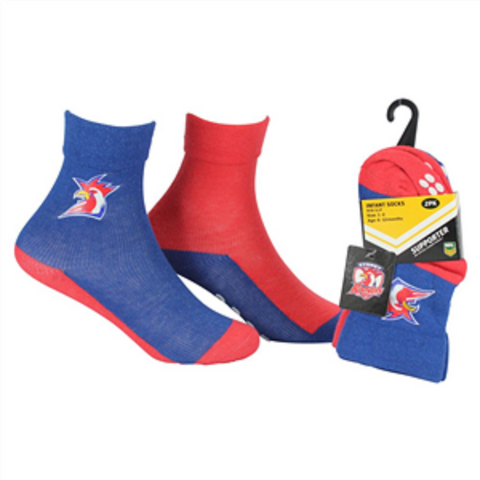 NRL Infant Socks -  Sydney Roosters - Set Of Two - Non Slip - Sock - Baby
