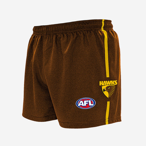 AFL Home Baggy Shorts - Hawthorn Hawks - Adult - Supporter - Burley Sekem