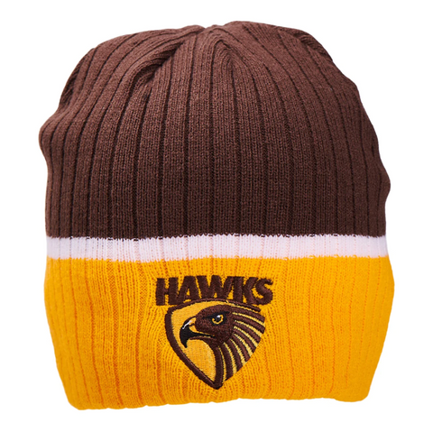AFL Boundary Rib Beanie - Hawthorn Hawks - Winter Hat