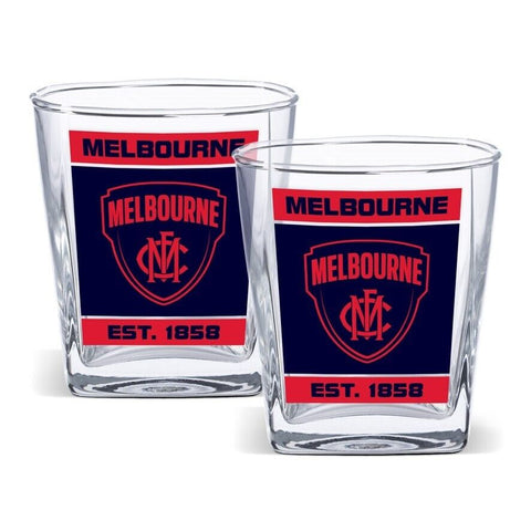 AFL Spirit Glass Set - Melbourne Demons - 250ml Cup - Set Of Two