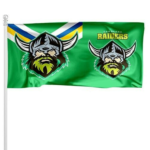 NRL Pole Flag - Canberra Raiders - 90cm x 180cm - Steel Eyelet For Hanging