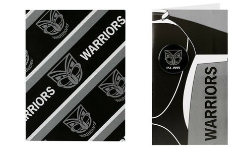 NRL Gift Card With Badge + Wrapping Paper - New Zealand Warriors - Gift Wrap