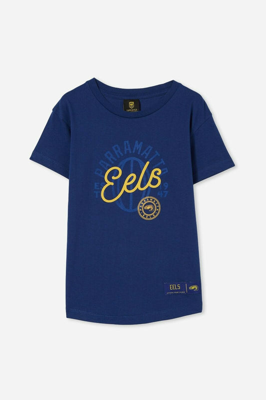 NRL Kids Puff Print Tee Shirt - Parramatta Eels - Toddler Youth T-Shirt