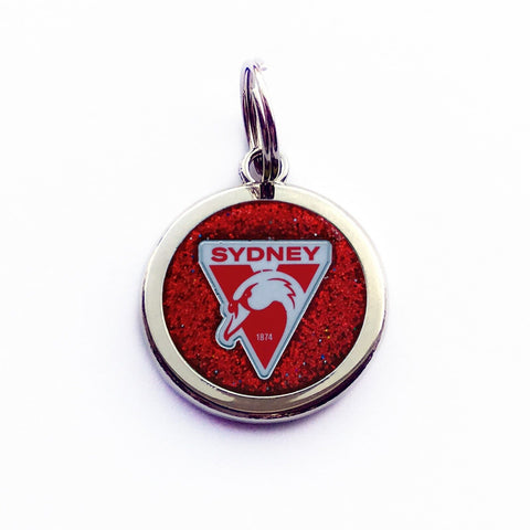 AFL Pet ID Tag - Sydney Swans - Engravable - 25mm diameter