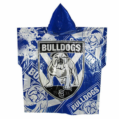 NRL Poncho - Canterbury Bulldogs - Plastic Rain Coat - Rugby League