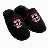 AFL Supporter Slippers - St Kilda Saints - Mens Size - Fluffy Winter Shoes