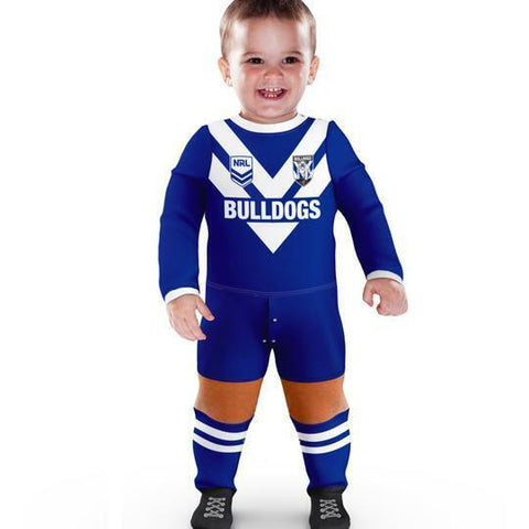 NRL Footy Suit Body Suit - Canterbury Bulldogs -  Baby Toddler Infant