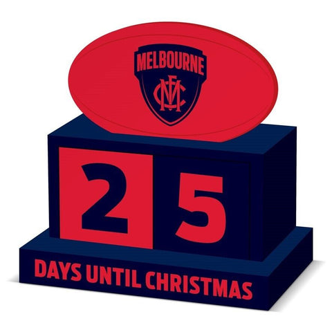 AFL Christmas Countdown Blocks - Melbourne Demons - Wooden - XMAS