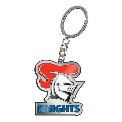 NRL Metal Key Ring  - Newcastle Knights - Logo Keyring - Rugby League - Right