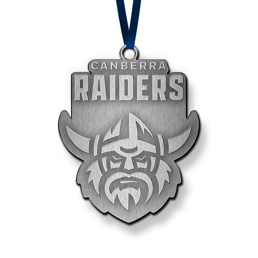 NRL Christmas Metal Ornament - Canberra Raiders - Approx. 70 x 50mm