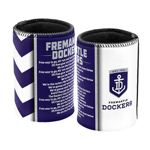 AFL Drink Stubby Cooler - Set Of Two - Team Song - Fremantle Dockers -