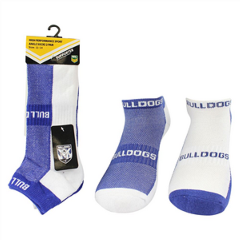 NRL Mens Ankle Socks - Canterbury Bulldogs - Set Of Two - Sock -